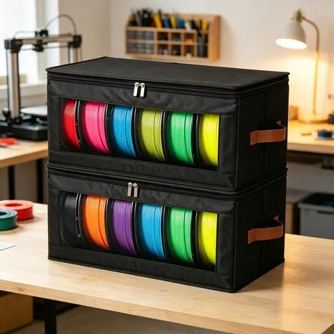 Bolsa de Armazenamento de Filamento para Impressora 3D à Prova de Umidade com Janela Transparente, Organizador Dobrável para Bobinas de Filamento de 1kg PLA PETG TPU ABS