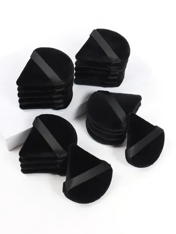 Triângulo preto pó puff esponja de maquiagem facial macio veludo cosméticos puff mixer beleza fundação maquiagem esponja acesso