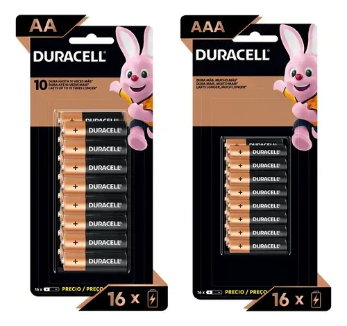 Kit Duracell com 16 Pilhas Aa E 16 Pilhas Aaa