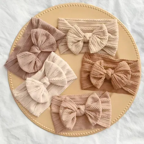 3 pçs cor sólida bebê bandana arco crianças faixa de cabelo elástico náilon recém-nascido headbands macio turbante headwrap criança acessórios para o cabelo