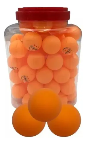 Pote C/ 60 Bolinhas Ping Pong Tenis de Mesa Profissionais Cor Laranja