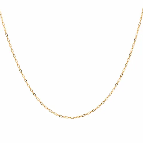 Corrente Elo Zeta Fina 50 cm em Ouro 18K