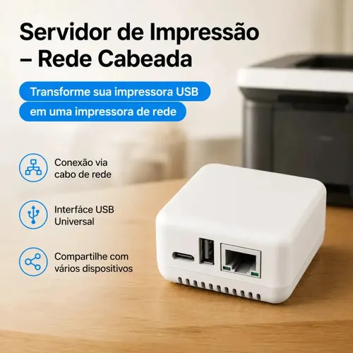 Servidor de Impressão QuantaCore NP330 Ethernet para USB 2.0