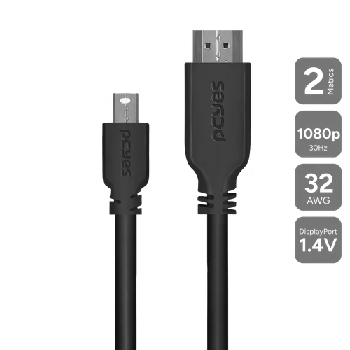 Cabo PCYES Mini DisplayPort para HDMI 2.0 2M Full HD PMDPH-2