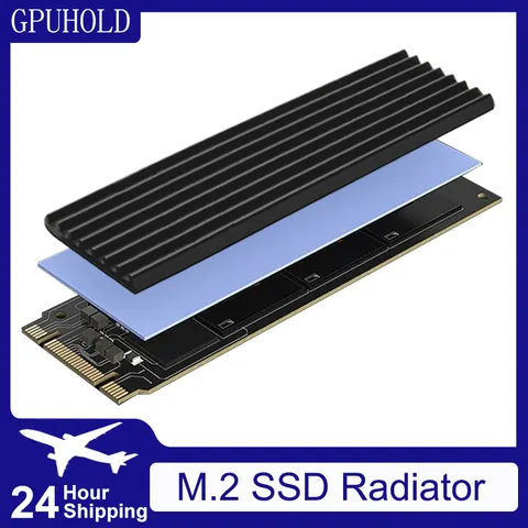 GPUHLOD M.2 SSD Dissipador de calor M2 2280 Radiador de alumínio de disco rígido de estado sólido com almofada térmica de silicone PS5 Desktop PC NGFF NVME
