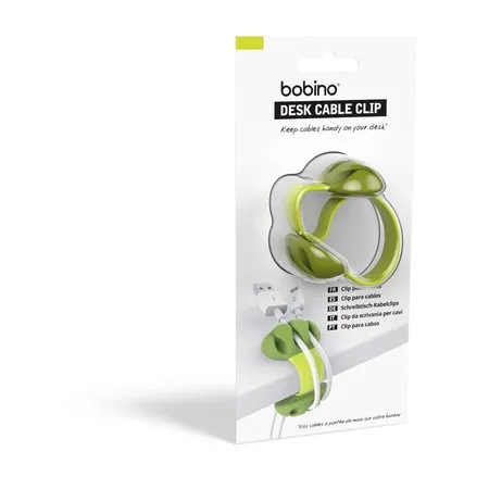 Bobino Desk Cable Clip Original Suporte 3 Fios Carregador de Celular p/ Borda de Mesa Vermelho