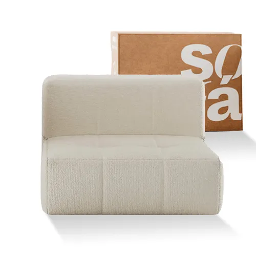 Sofá na Caixa modular 1 lugar Poltrona em Boucle - Linho