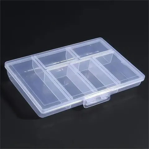 Caixa de armazenamento de jóias transparente fivela dupla brinco e anel caixa de armazenamento prego broca acessórios organizador de armazenamento