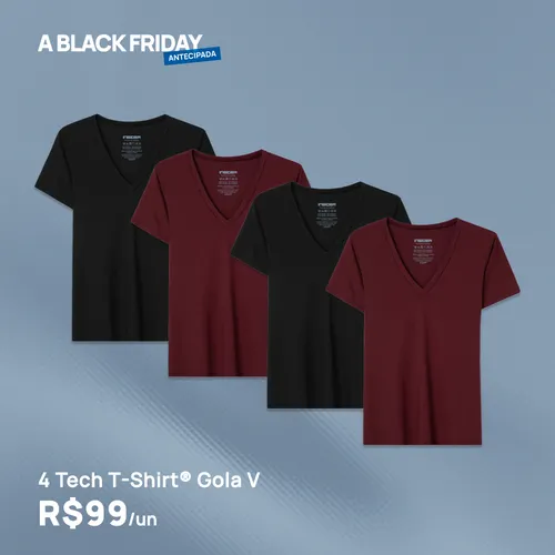 Kit 4 Tech T-Shirt Gola V Feminina