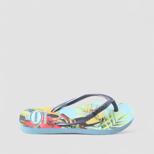 Chinelo Feminino Havaianas Slim Tropical Azul