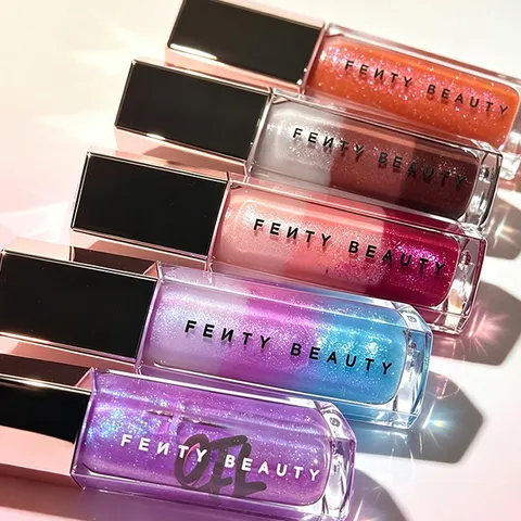 FentyBeauty Brilho Labial Multicolorido em Promoção, Hidratante, Brilhante, com Glitter, Efeito Volumizador, Maquiagem para Iniciantes, Batom Líquido, Cosméticos para Meninas