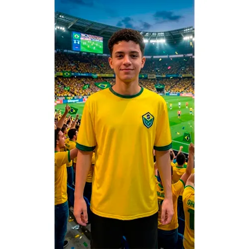 Camisa Brasil Masculina Torcedor Sport + 2507 - P