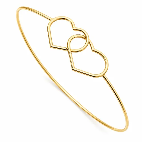 Bracelete Aro Fino com Coração em Ouro 18K