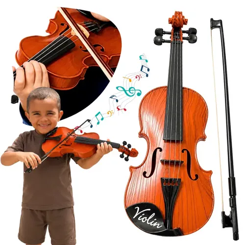 Violino Infantil Musical com Arco Brinquedo Educativo para Crianças Instrumento