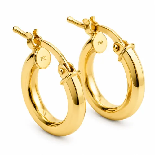 Brinco Argola Torcida com Fio Oco 1,5 cm em Ouro 18K