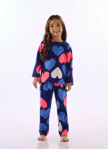 Pijama Infantil Unissex em Poliéster Estampado Azul