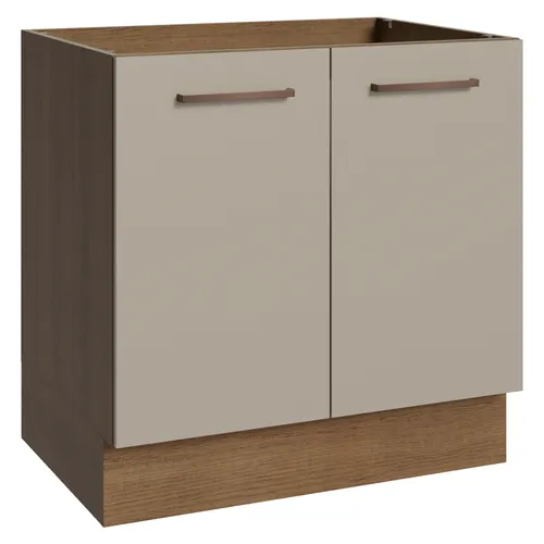 Balcão de Cozinha 80 x 60 cm 2 Portas (Sem Tampo) Rustic/Crema Agata Madesa