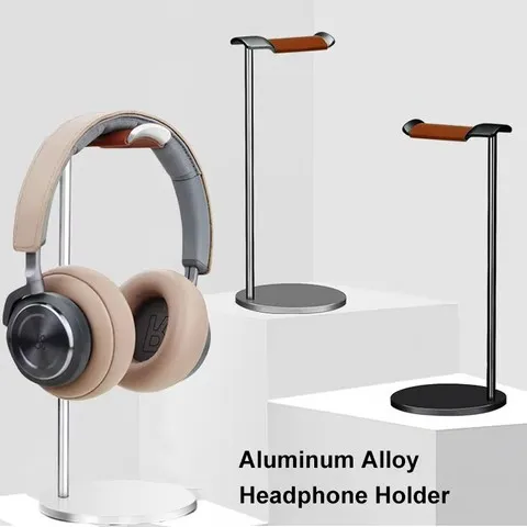 Suporte curvo de alumínio para fone de ouvido, rack de metal resistente para jogos, cabide com base sólida para exibição de mesa