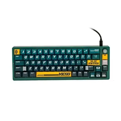 Teclado Magnético Gamer Thunderobot VIC68 Ultra, Switch Magnético TTC, 8KHz, Hot-Swappable, RGB, 68%, USB-C, Verde - JM03NY00C