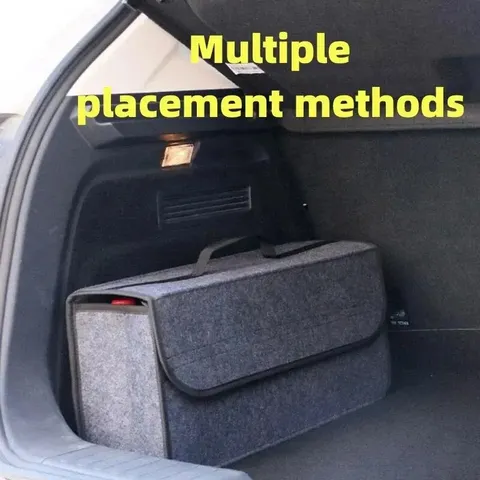 Bolsa Organizadora para Carro, Organizador de Porta-Malas em Feltro, Caixa de Armazenamento Grande Antiderrapante, Organizador de Ferramentas para Porta-Malas