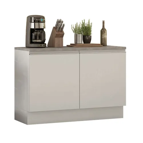 Balcão Madesa Glamy 120 cm 2 Portas (Com Tampo) Branco