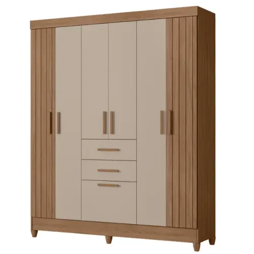 Guarda Roupa / Roupeiro Moval Malta 061043 7 Portas 2 Gavetas 204x165x47cm Carvalho/freijo