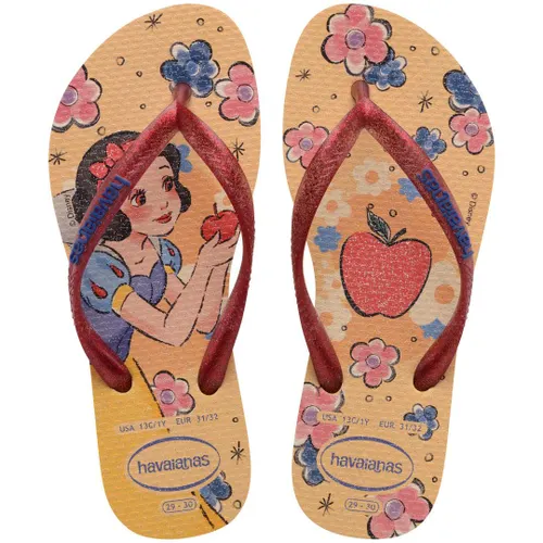 Chinelo Havaianas Infantil Slim Branca de Neve Amarelo Caja