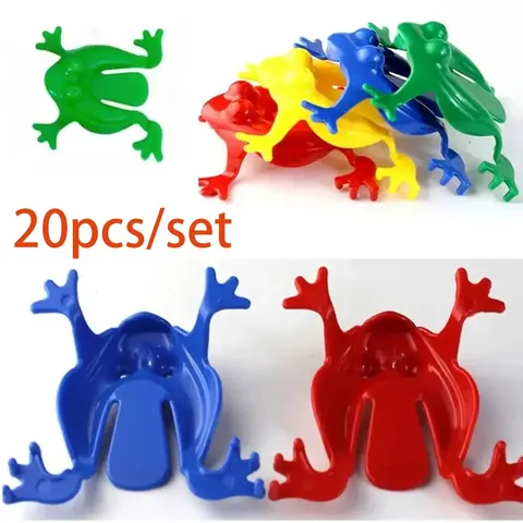 20 pçs cor sólida saltando sapo plástico saltando sapo saltando sapo crianças brinquedo educativo, presente para crianças festa favores, aniversário