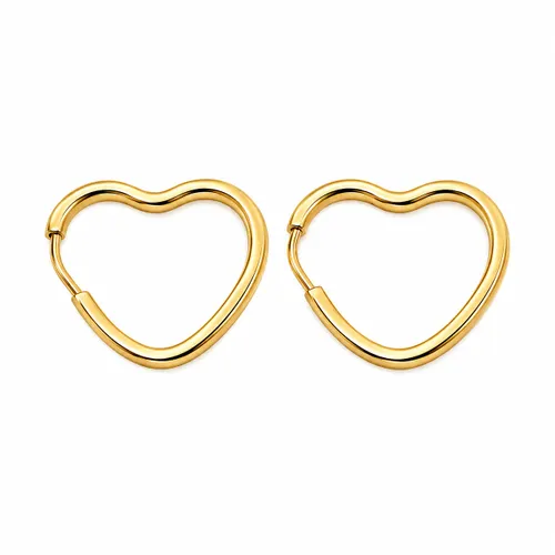 Brinco 1 cm Coração Mini Fio em Ouro 18K