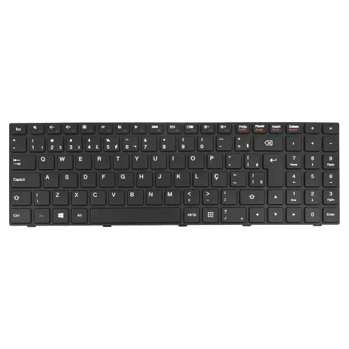 Teclado para Notebook Lenovo Ideapad 80QR ABNT2 Preto