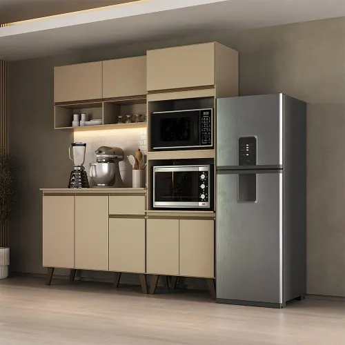 Armário de Cozinha Compacta Atlanta Skyline Carraro Amêndoa