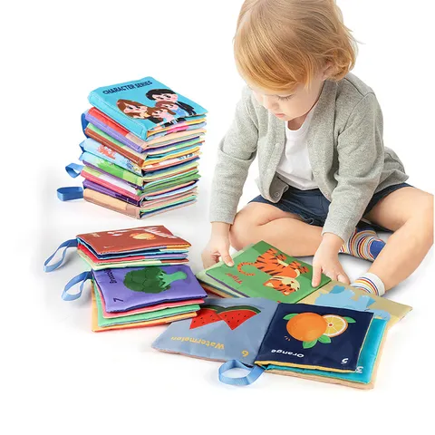 Livros Macios para Bebês, Brinquedos Montessori, Livro de Tecido 3D de Alto Contraste, Jogos Sensoriais de Aprendizagem Precoce para Crianças, Brinquedos Educativos