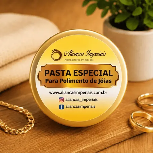 Pasta especial para polimento de aliancas e joias acompanha flanela