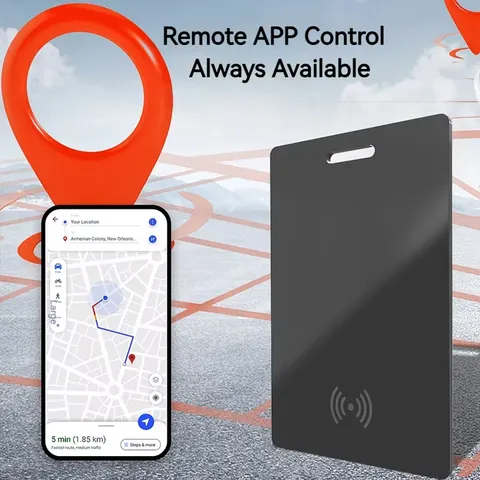 Localizador GPS sem fio ultrafino, dispositivo inteligente anti-perda em formato de cartão para chaves, carteira, animais de estimação (cães e gatos), compatível com iOS iPhone.