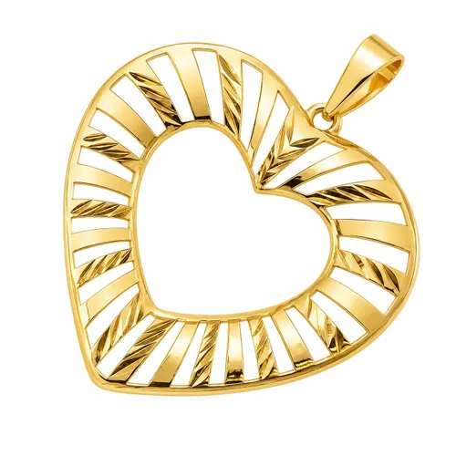 Pingente Coração 3,9 cm em Ouro 18K