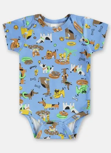 Body em Suedine Essentials Estampado para Bebê Menino (Azul Claro) Up Baby