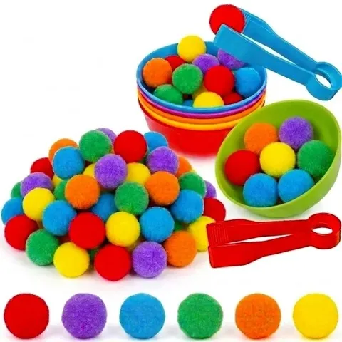 Brinquedos Educativos para Crianças com 30-68 Peças, Tigelas de Classificação de Cores Arco-Íris com Pinças, Jogo de Treinamento de Habilidades Motoras Finas