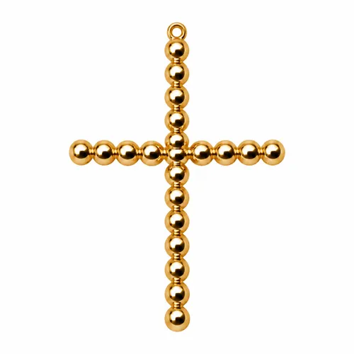Pingente Cruz de Bolinhas em Ouro 18K