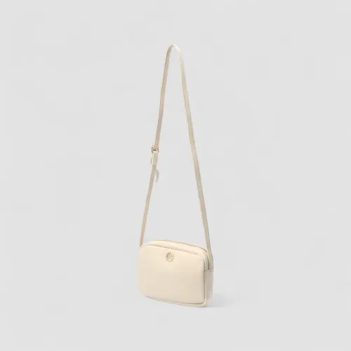 Bolsa Transversal Pequena Penélope Texturizada Off White