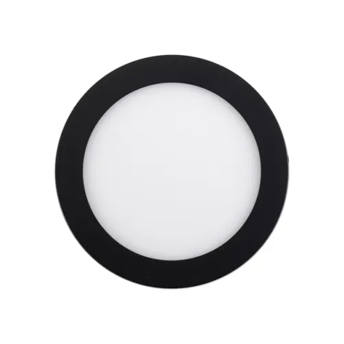 Plafon Led de Sobrepor Redondo Preto 12w 6000k Moldura