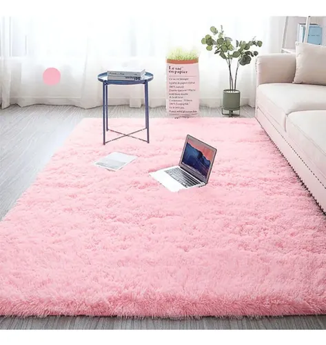 Tapete 2,00x1,40 Peludo Felpudo Sala e Quarto Cores Cor Rosa-claro
