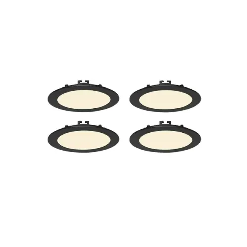 Kit 4 Plafons Led Embutir Redondo 12w Luz Amarela Yamamura