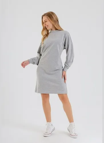 Vestido Manga Longa em Moletom para Adultos (Cinza) Just Basic