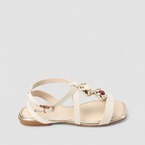 Sandália Feminina Mississipi Pedrarias Off White