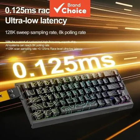  Teclado de Jogos com Switches Magnéticos Attack Shark X68HE, 66 Teclas, Com Fio, Tipo C, Para Esports