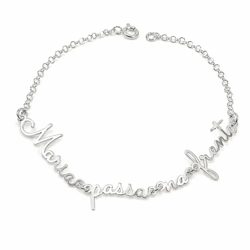 Pulseira 16,5 cm Prata Maria Passa na Frente