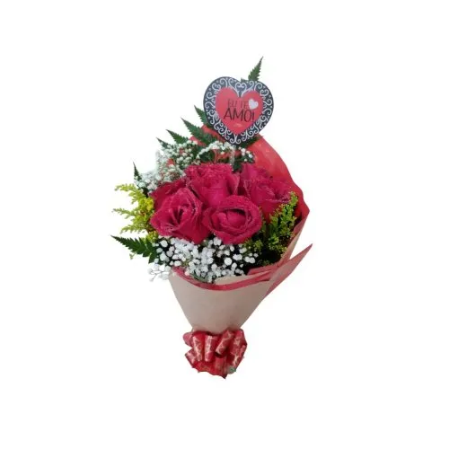 Buquê Romântico com Rosas Vermelhas