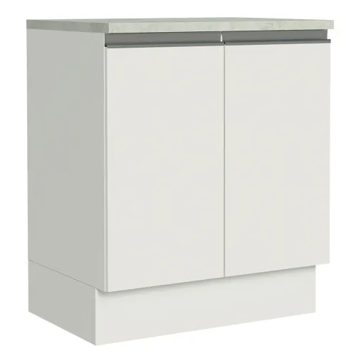 Balcão de Cozinha Madesa Glamy 70 cm 2 Portas Branco