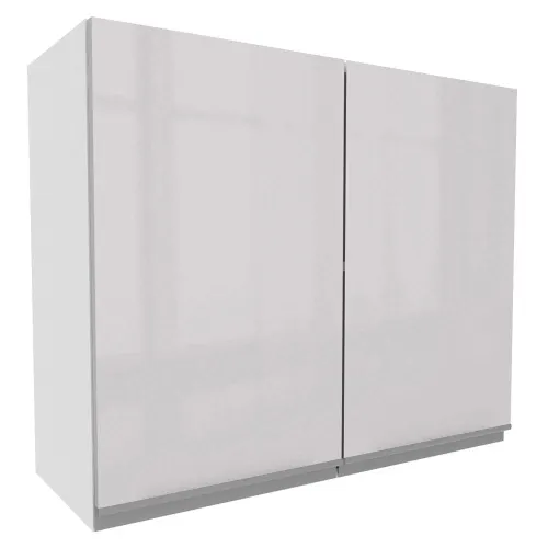 Armário Aéreo Madesa Acordes 100% MDF 80 cm 2 Portas Branco Brilho