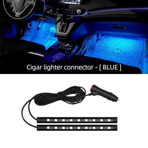 Carro Neon Light Foot Light LED Decoração Interior Backlight Cigarro Isqueiro USB Atmosfera Lâmpada Acessórios para Veículos
